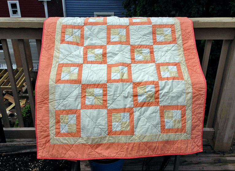 Peach and Gold Quilt (front)